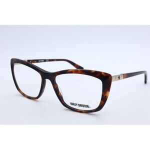 HARLEY-DAVIDSON HD 0548 052 Cat Eye Striped Brown Eyeglasses Clear Lenses 54mm